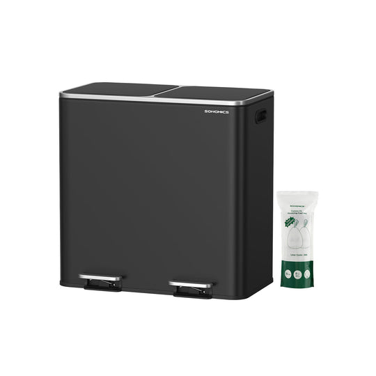 Double Kitchen Trash Can | Dual Pedal Bin For Waste Sorting