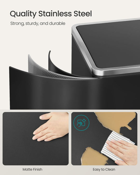 Double Kitchen Trash Can | Dual Pedal Bin For Waste Sorting
