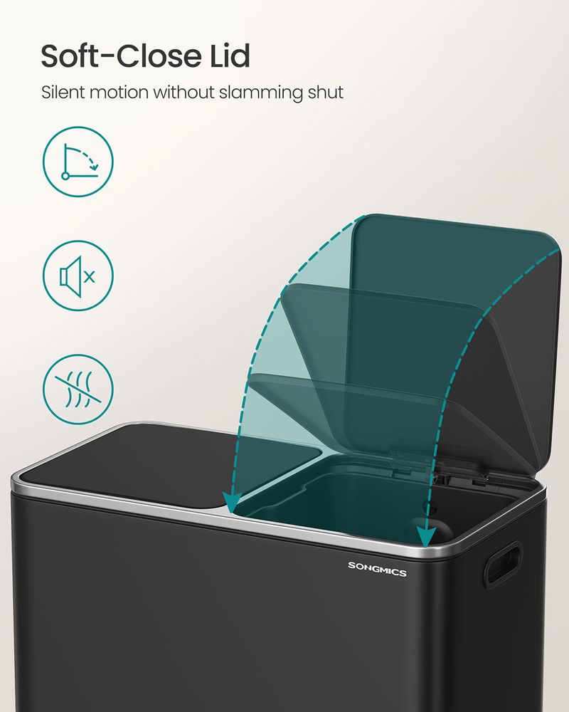 Double Kitchen Trash Can | Dual Pedal Bin For Waste Sorting