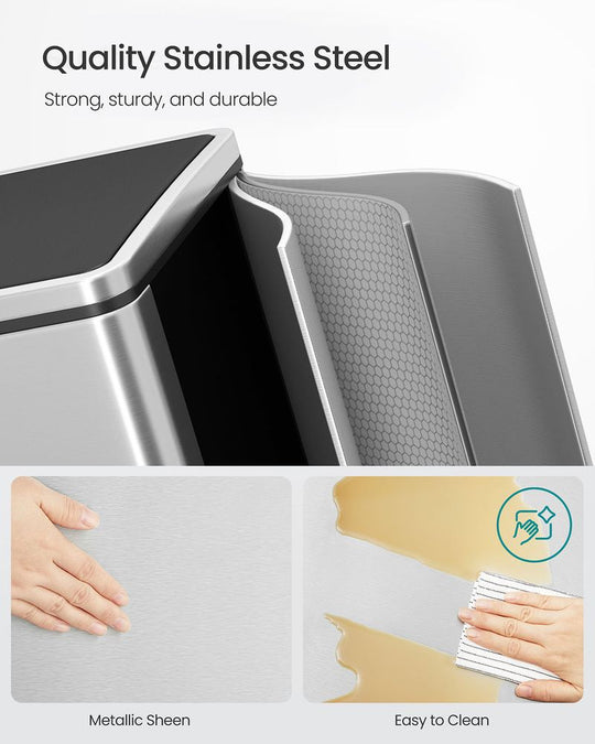 Double Kitchen Trash Can | Dual Pedal Bin For Waste Sorting