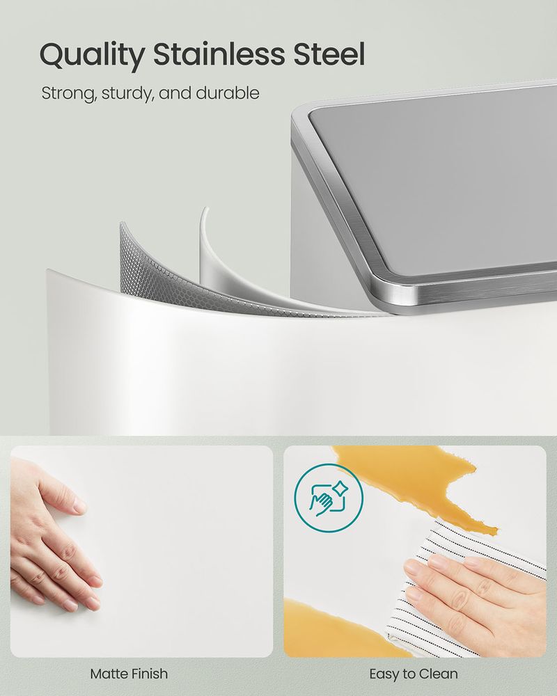 Double Kitchen Trash Can | Dual Pedal Bin For Waste Sorting