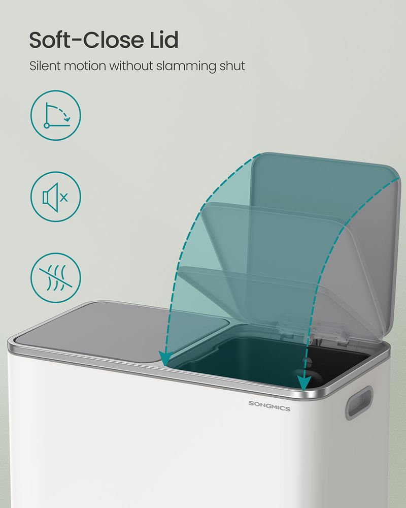 Double Kitchen Trash Can | Dual Pedal Bin For Waste Sorting