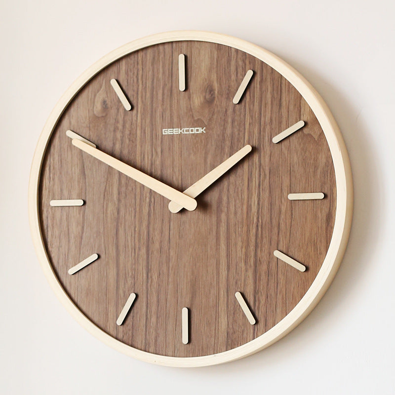 Wood Grain Wall Clock | Silent Quartz Movement