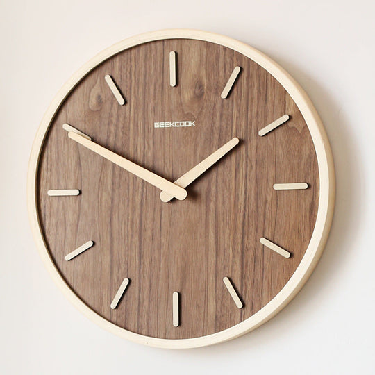 Wood Grain Wall Clock | Silent Quartz Movement