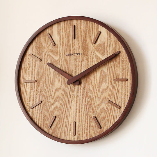 Wood Grain Wall Clock | Silent Quartz Movement