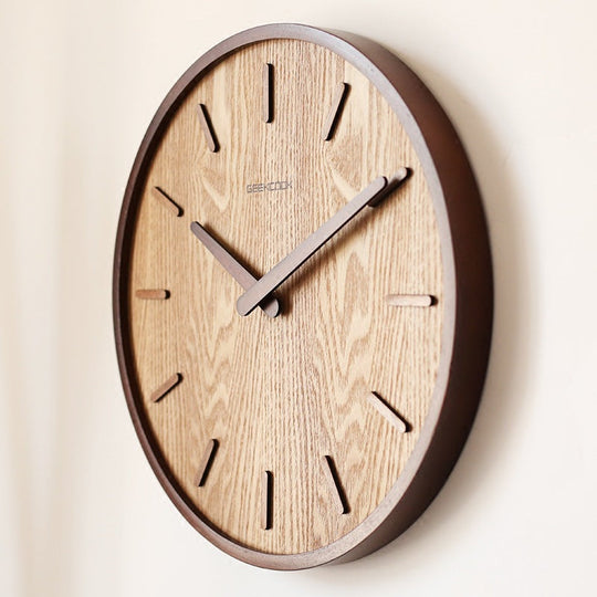 Wood Grain Wall Clock | Silent Quartz Movement