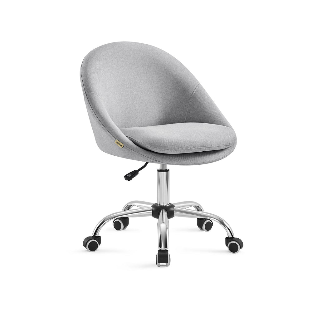 Swivel Vanity Chair | Wheeled Accent Chair With Backrest