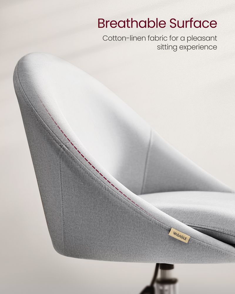 Swivel Vanity Chair | Wheeled Accent Chair With Backrest