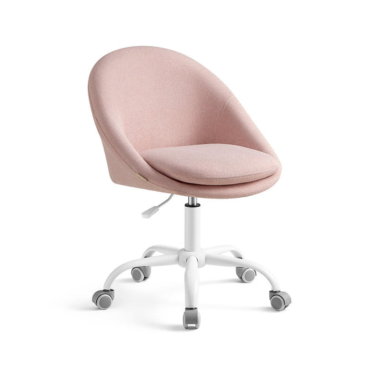 Swivel Vanity Chair | Wheeled Accent Chair With Backrest