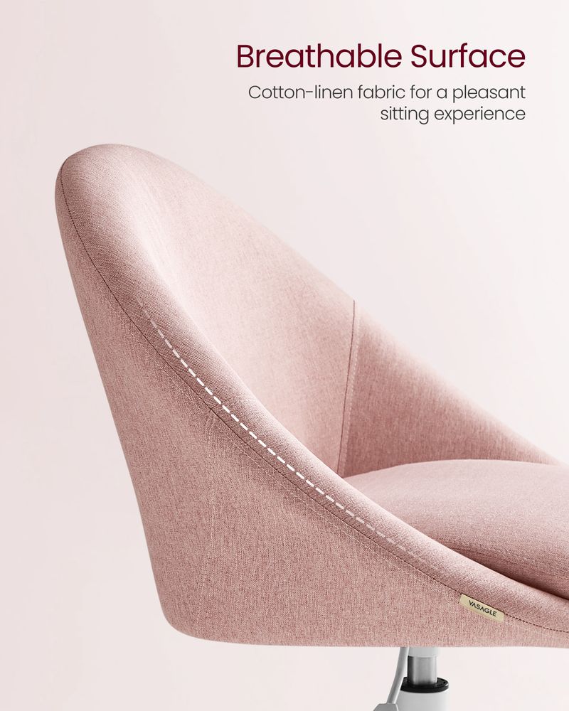 Swivel Vanity Chair | Wheeled Accent Chair With Backrest