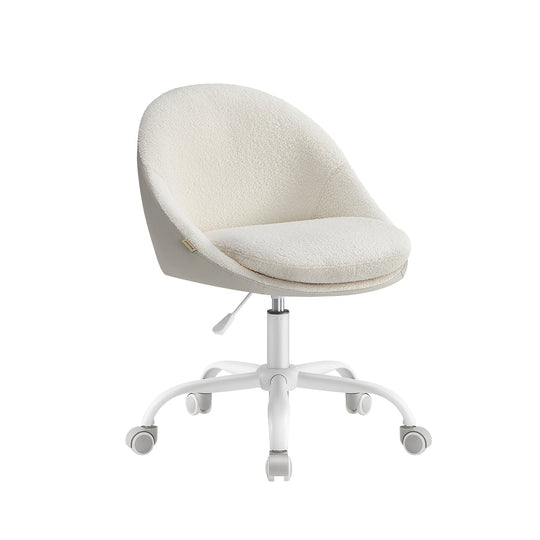 Swivel Vanity Chair | Wheeled Accent Chair With Backrest