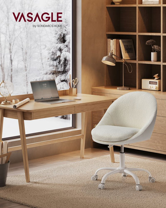 Swivel Vanity Chair | Wheeled Accent Chair With Backrest
