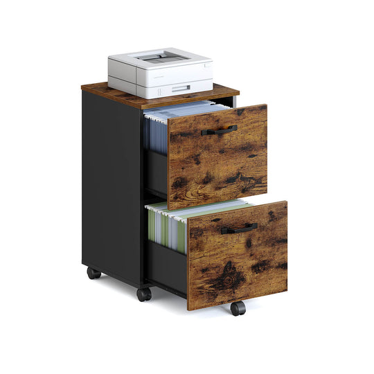 Rolling File Cabinet | Lockable Two Drawer Under Desk Storage