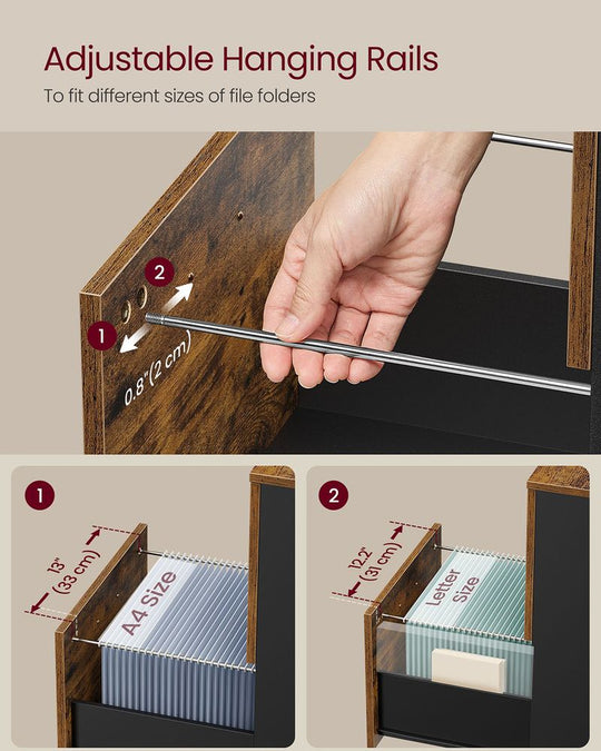 Rolling File Cabinet | Lockable Two Drawer Under Desk Storage