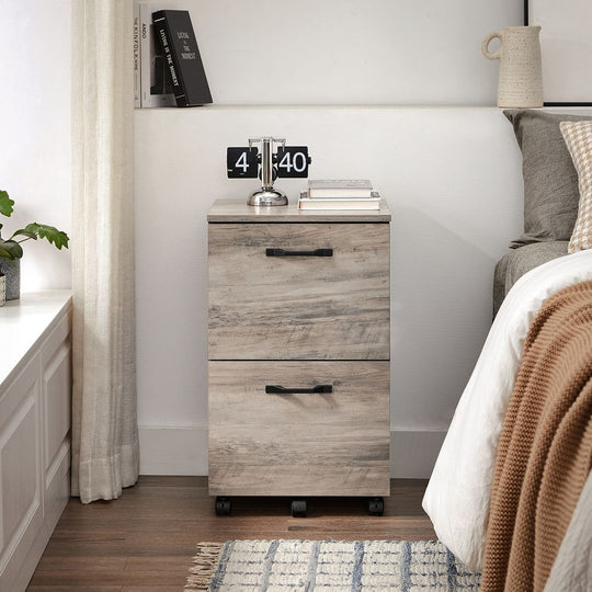 Rolling File Cabinet | Lockable Two Drawer Under Desk Storage