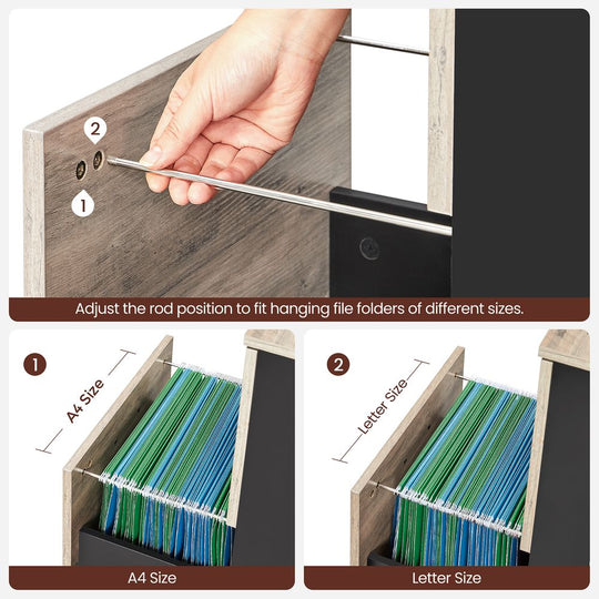 Rolling File Cabinet | Lockable Two Drawer Under Desk Storage