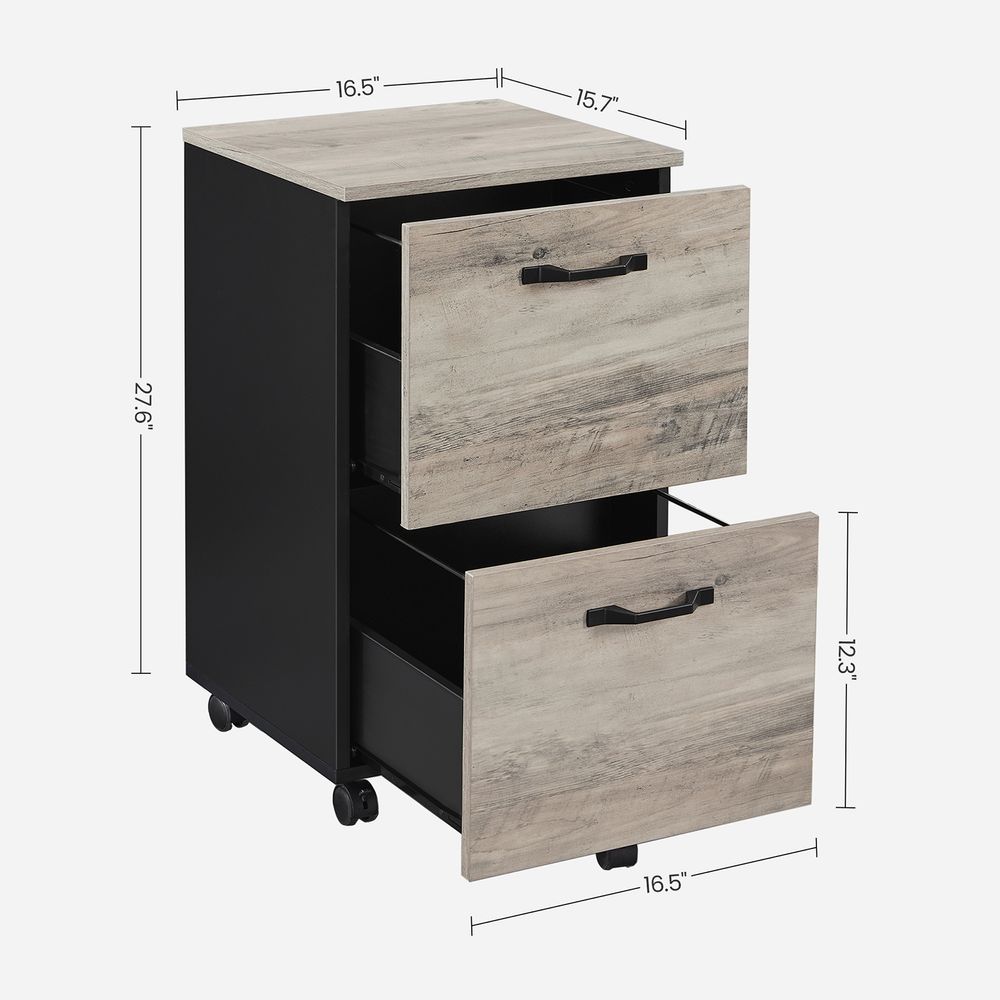 Rolling File Cabinet | Lockable Two Drawer Under Desk Storage