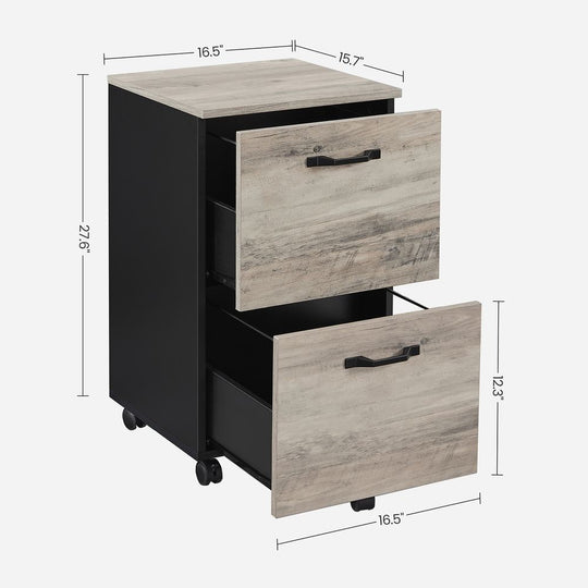 Rolling File Cabinet | Lockable Two Drawer Under Desk Storage