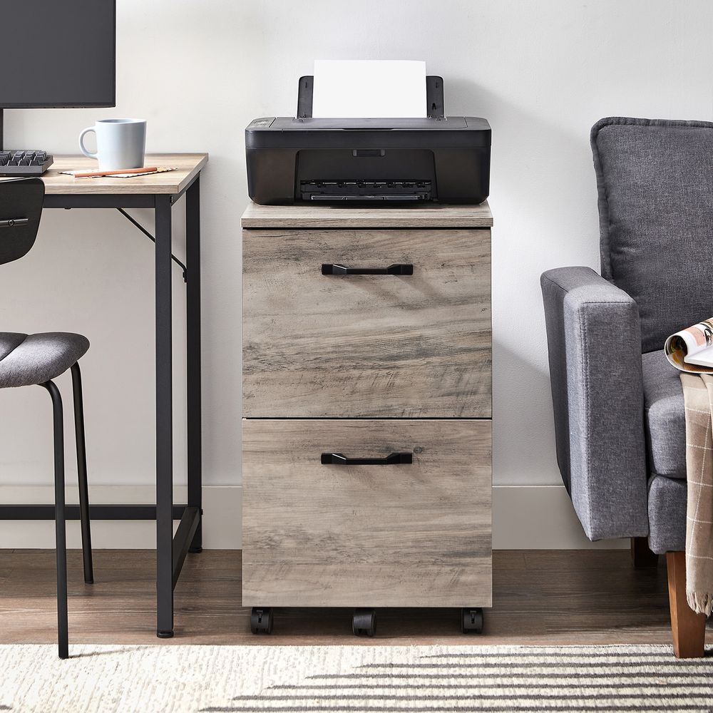 Rolling File Cabinet | Lockable Two Drawer Under Desk Storage