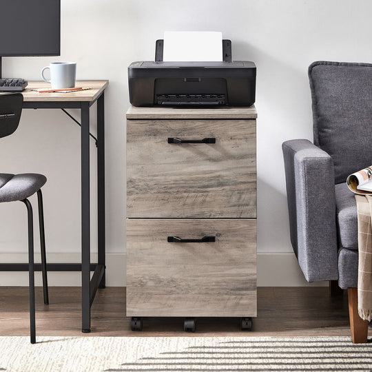 Rolling File Cabinet | Lockable Two Drawer Under Desk Storage
