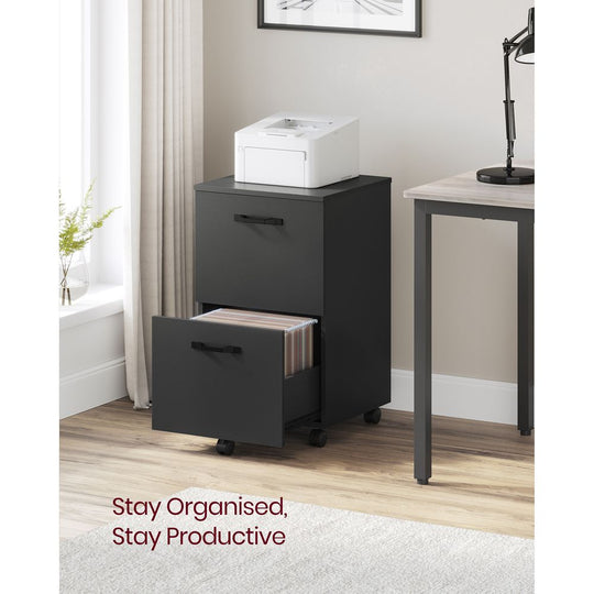 Rolling File Cabinet | Lockable Two Drawer Under Desk Storage