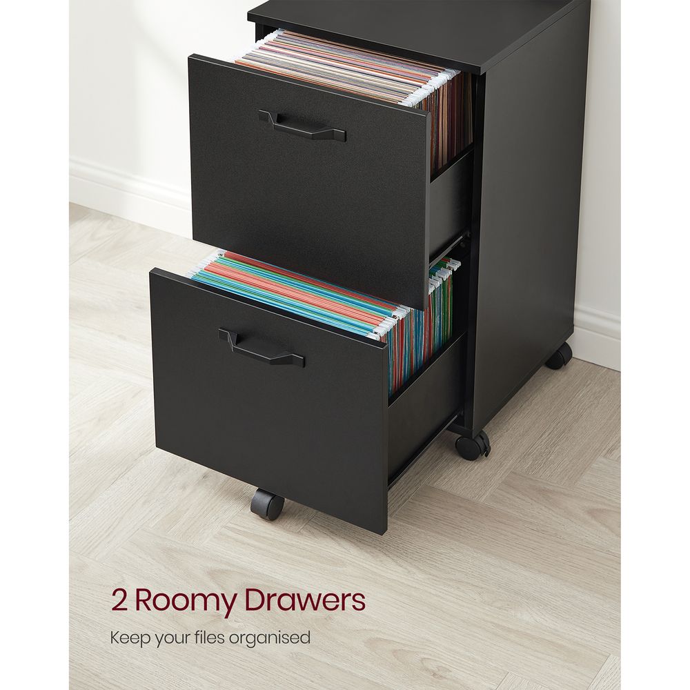 Rolling File Cabinet | Lockable Two Drawer Under Desk Storage