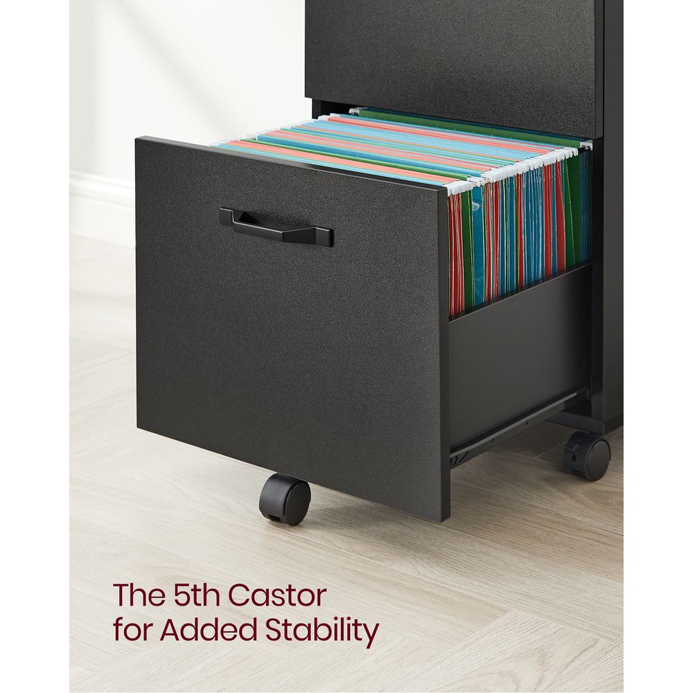 Rolling File Cabinet | Lockable Two Drawer Under Desk Storage