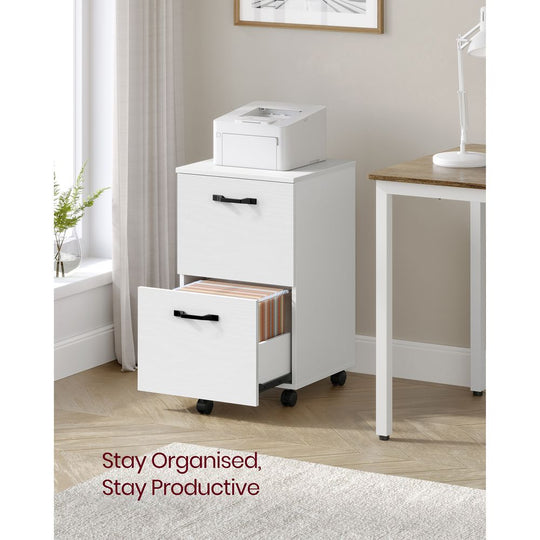 Rolling File Cabinet | Lockable Two Drawer Under Desk Storage