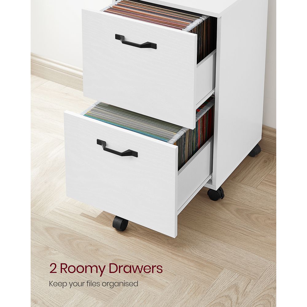 Rolling File Cabinet | Lockable Two Drawer Under Desk Storage