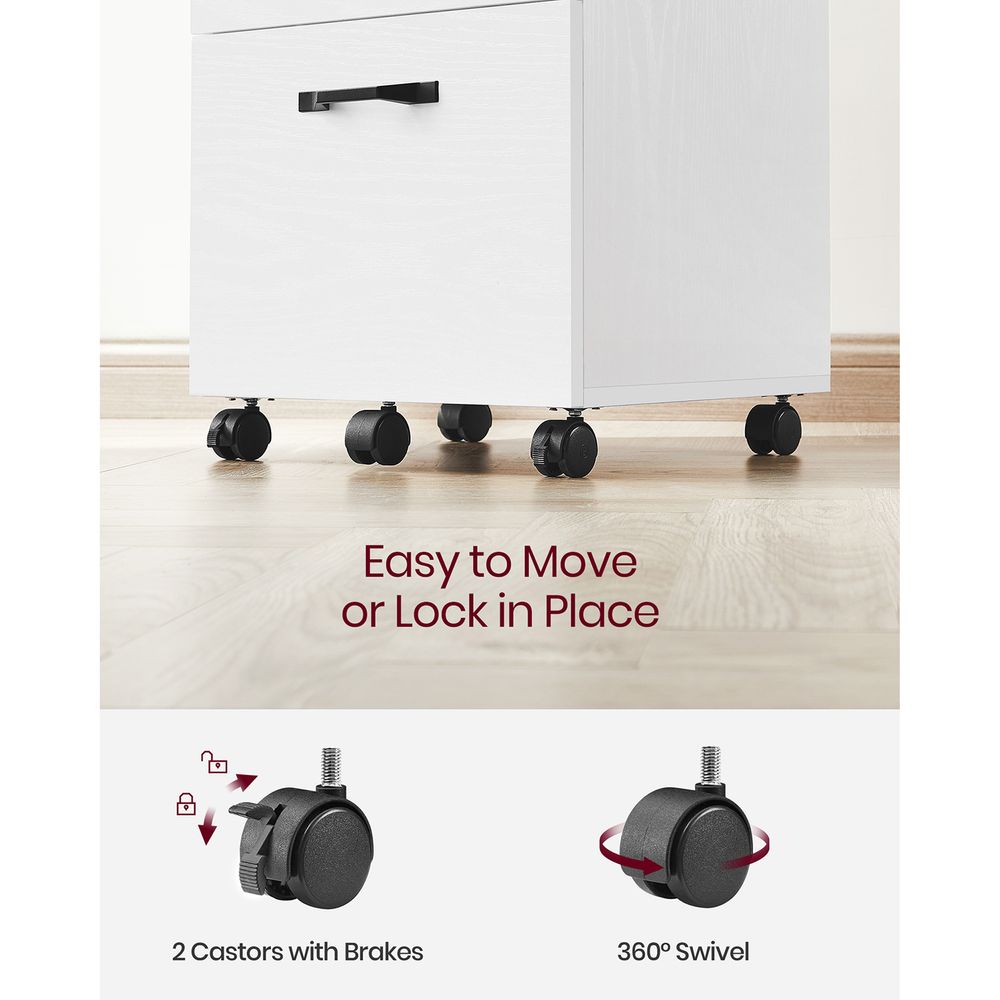 Rolling File Cabinet | Lockable Two Drawer Under Desk Storage