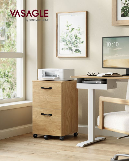 Rolling File Cabinet | Lockable Two Drawer Under Desk Storage