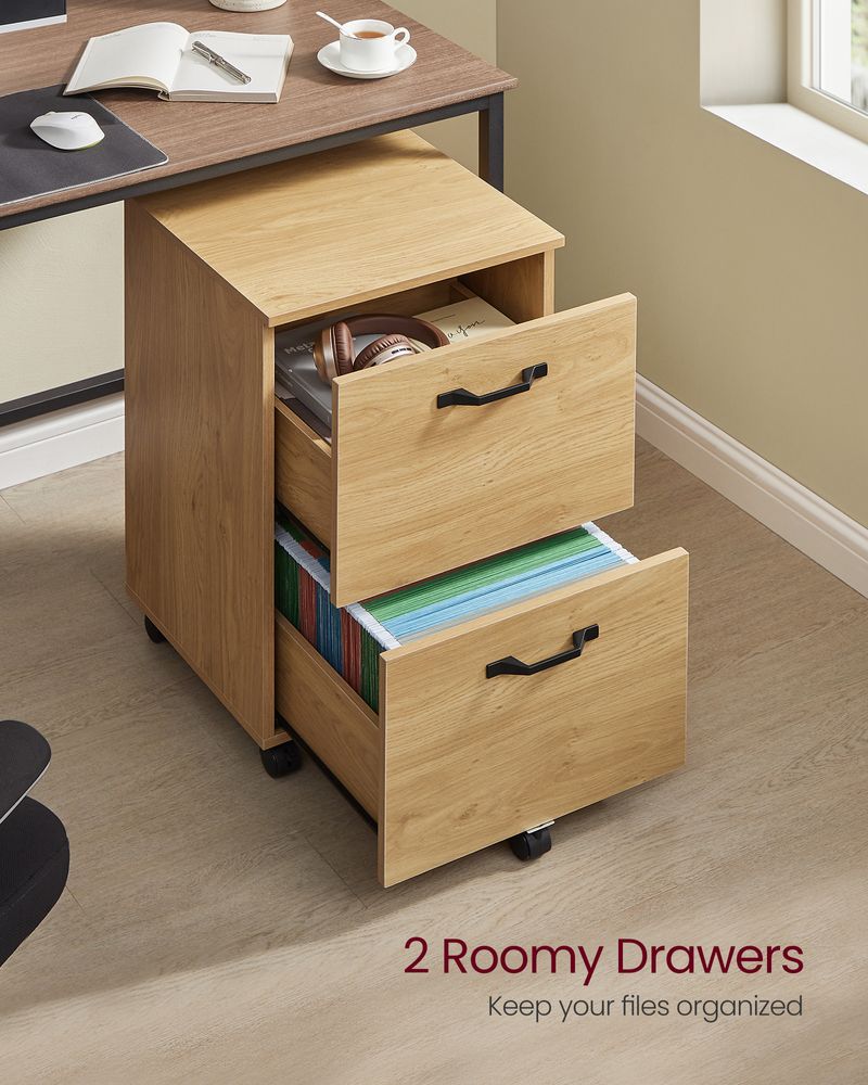 Rolling File Cabinet | Lockable Two Drawer Under Desk Storage