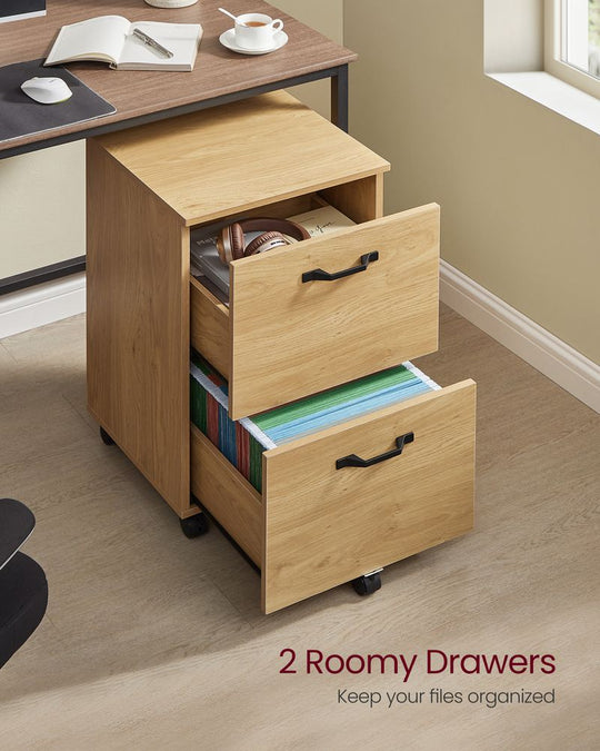 Rolling File Cabinet | Lockable Two Drawer Under Desk Storage
