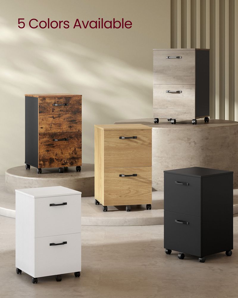 Rolling File Cabinet | Lockable Two Drawer Under Desk Storage