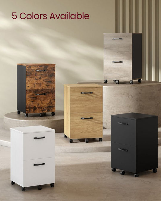 Rolling File Cabinet | Lockable Two Drawer Under Desk Storage