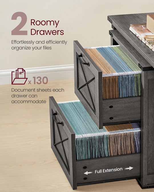 Farmhouse File Cabinet | Two Drawer Home Office Storage