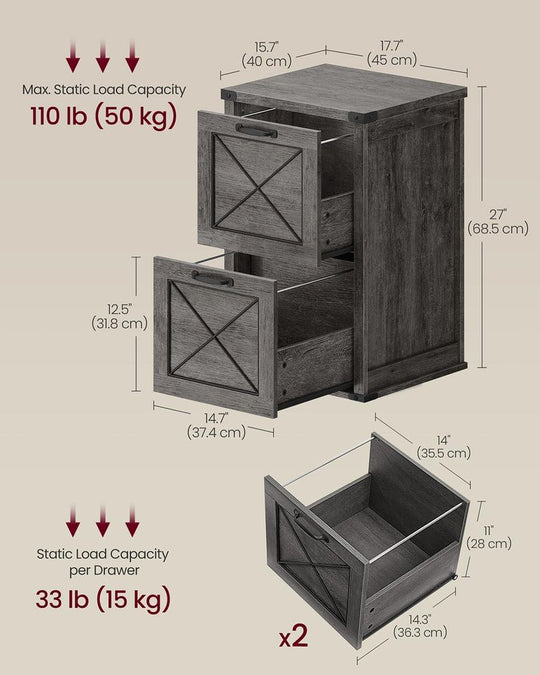 Farmhouse File Cabinet | Two Drawer Home Office Storage