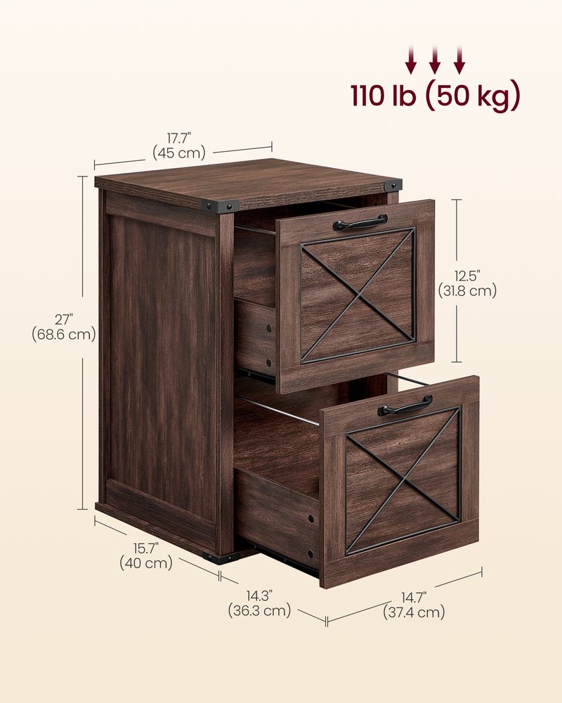 Farmhouse File Cabinet | Two Drawer Home Office Storage
