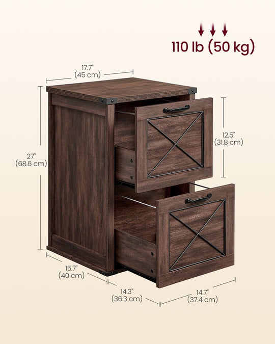 Farmhouse File Cabinet | Two Drawer Home Office Storage