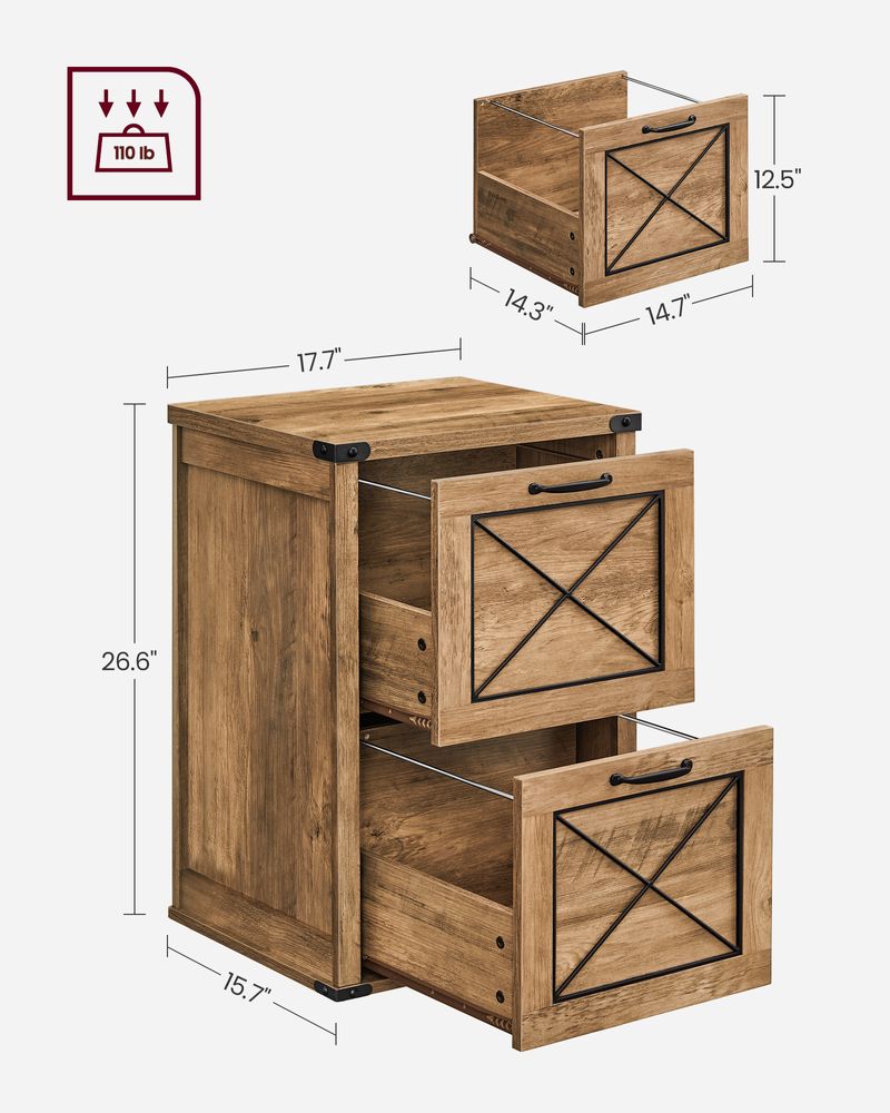 Farmhouse File Cabinet | Two Drawer Home Office Storage