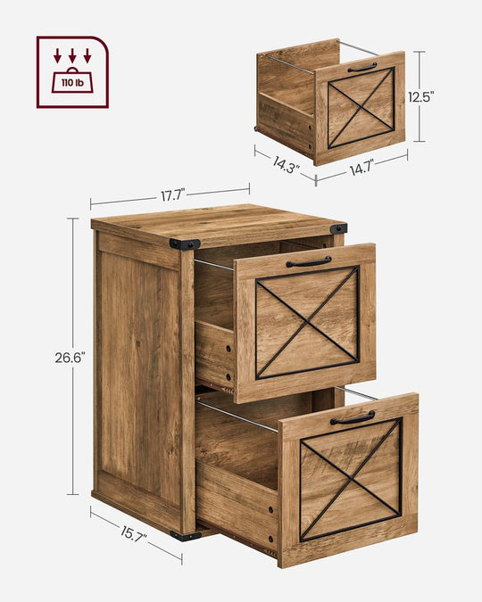 Farmhouse File Cabinet | Two Drawer Home Office Storage