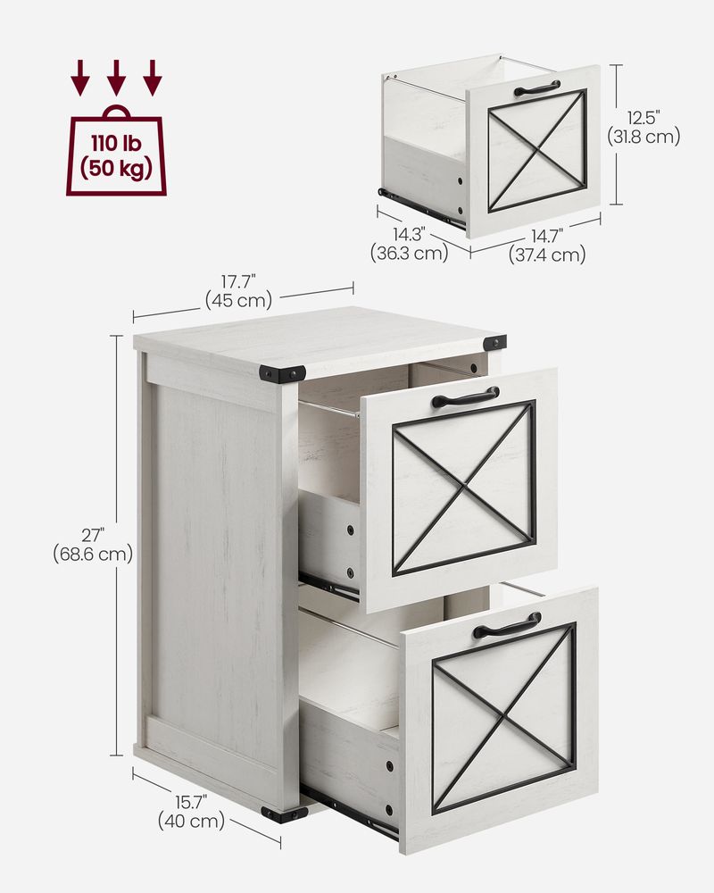 Farmhouse File Cabinet | Two Drawer Home Office Storage