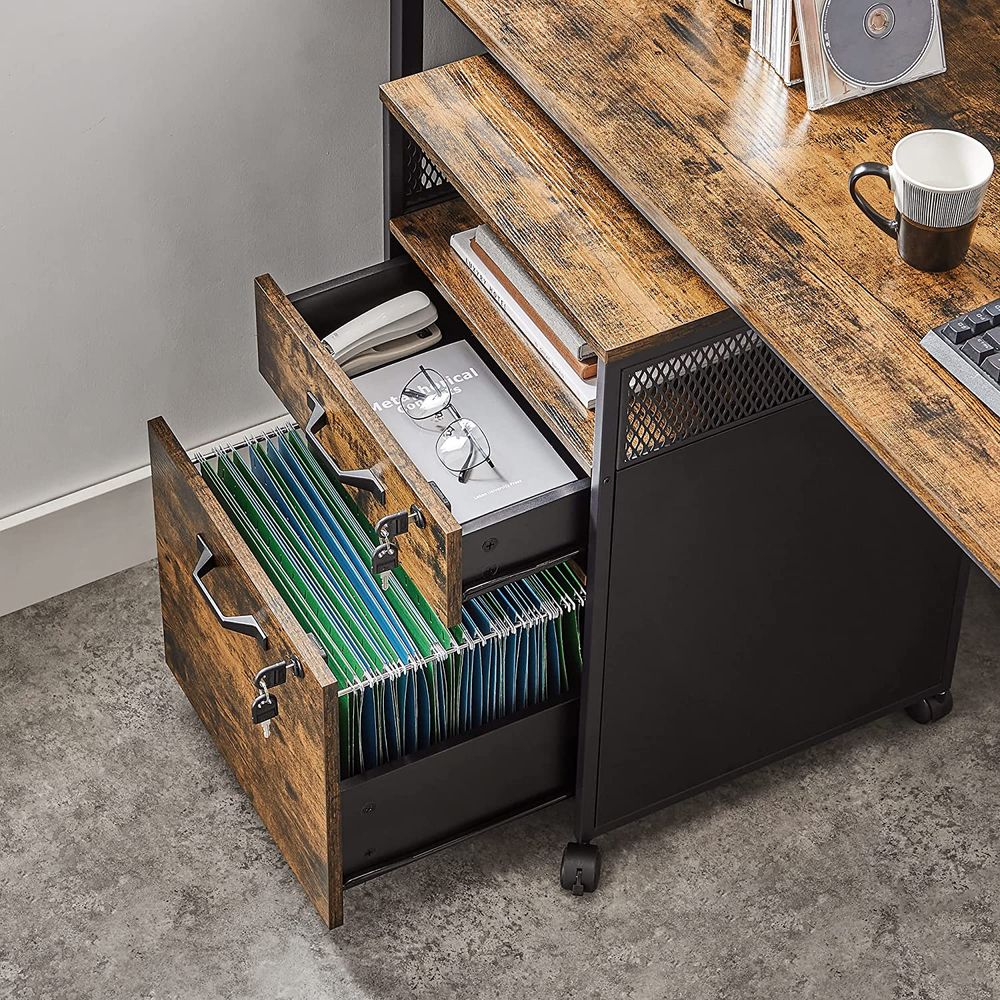 Mobile Filing Cabinet | Lockable Under-Desk Storage on Wheels