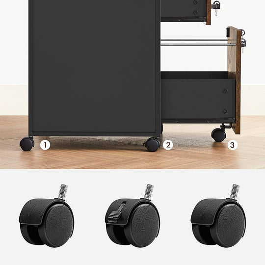 Mobile Filing Cabinet | Lockable Under-Desk Storage on Wheels