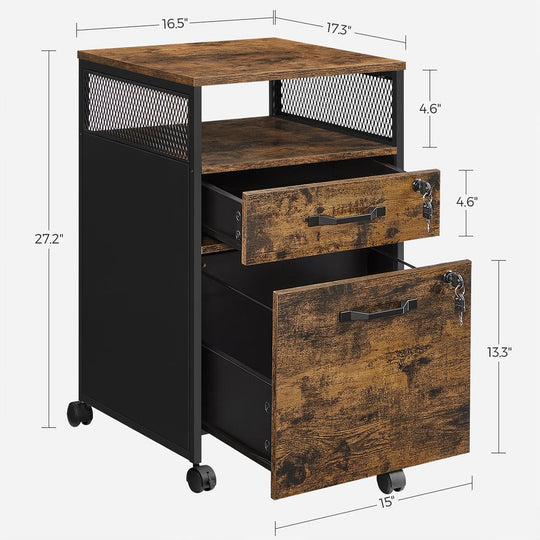 Mobile Filing Cabinet | Lockable Under-Desk Storage on Wheels