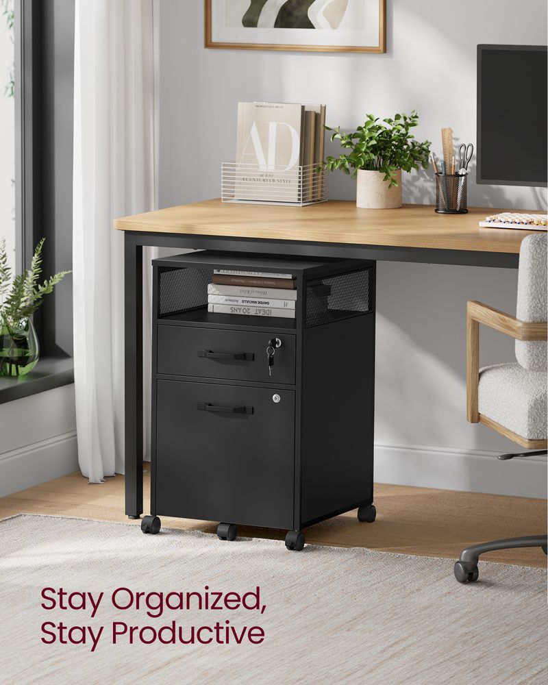 Mobile Filing Cabinet | Lockable Under-Desk Storage on Wheels