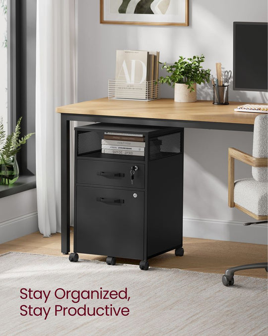Mobile Filing Cabinet | Lockable Under-Desk Storage on Wheels
