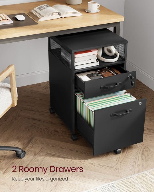 Mobile Filing Cabinet | Lockable Under-Desk Storage on Wheels
