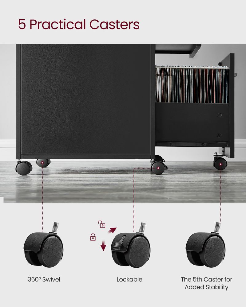 Mobile Filing Cabinet | Lockable Under-Desk Storage on Wheels