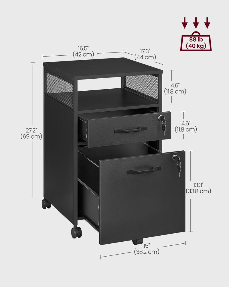Mobile Filing Cabinet | Lockable Under-Desk Storage on Wheels